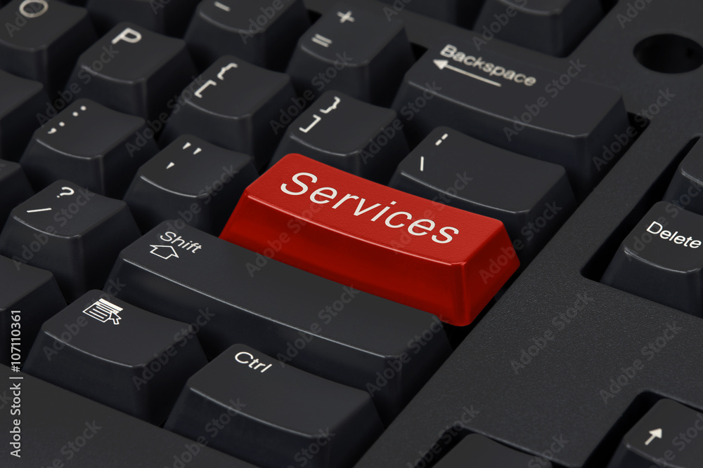 Red Key Highlighting 'Services'