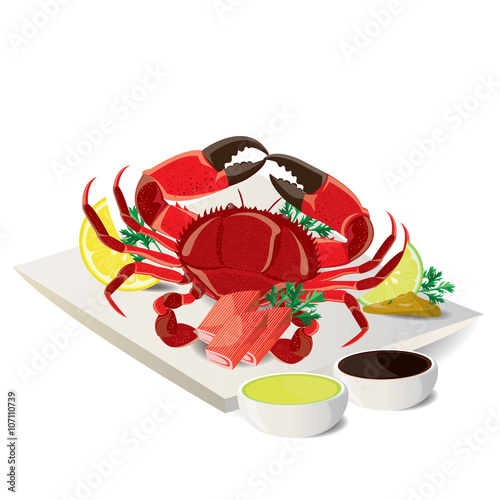 illustration cooked crabs spicy 