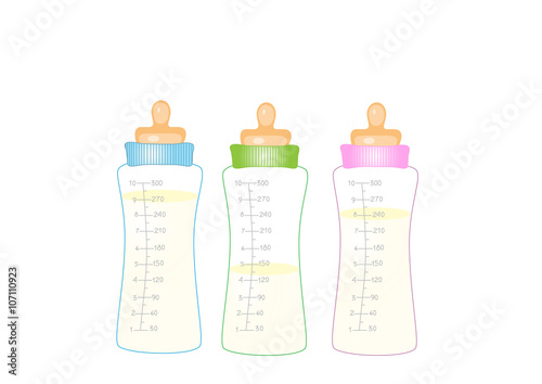 Feeding bottle, milk bottle, baby milk, baby bottle, baby nipple,vector