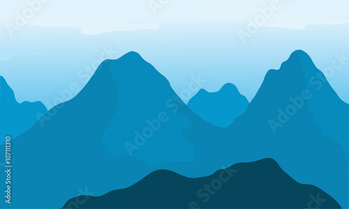 Big mountain with blue background