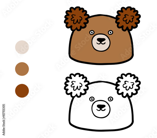 Coloring book for children, knitted winter hat