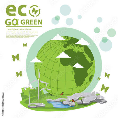 Ecology concept. save world vector illustration.