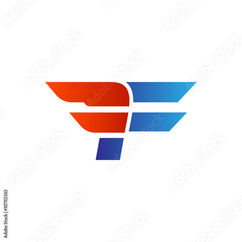 Simple Wing Initial Vector Logo Dynamic Letter f