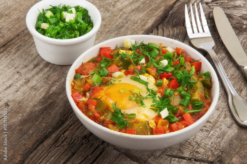 Shakshuka with egg Shakshuka with egg