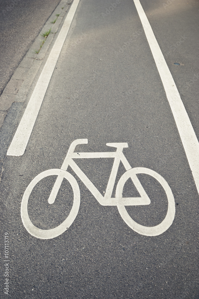 bike sign on the street bike sign on the street