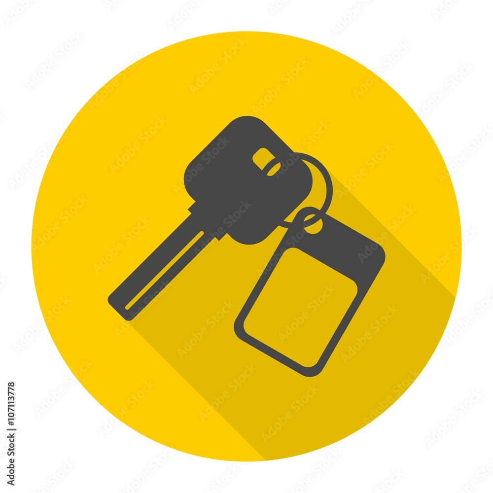 Auto keys sign icon with long shadow