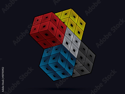 Cube, Box graphic, vector .
