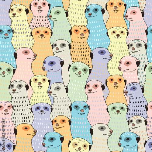 Meerkats seamless pattern