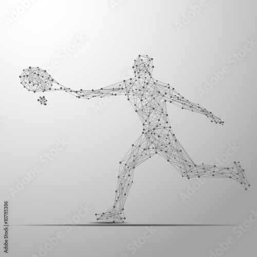 tennis  player poly gray
