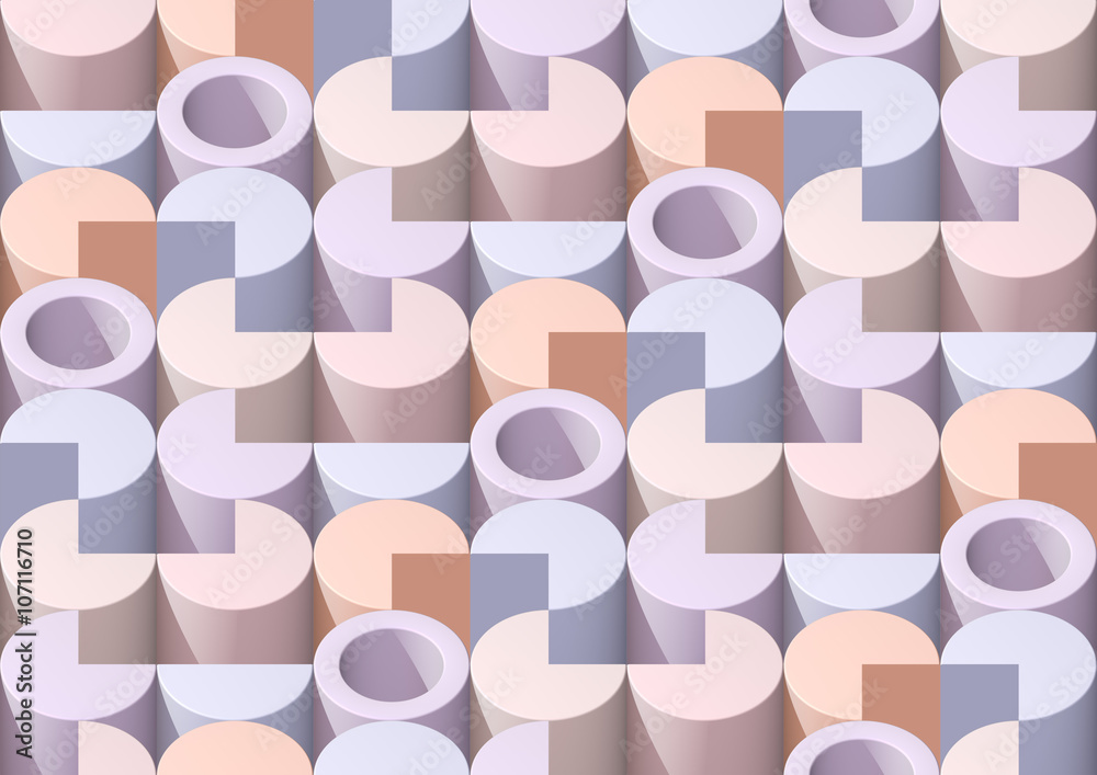 Seamless isometric lite pattern of the cylinders, tube and sectors Stock  Illustration | Adobe Stock