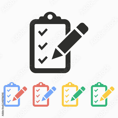 Clipboard pencil - vector icon.