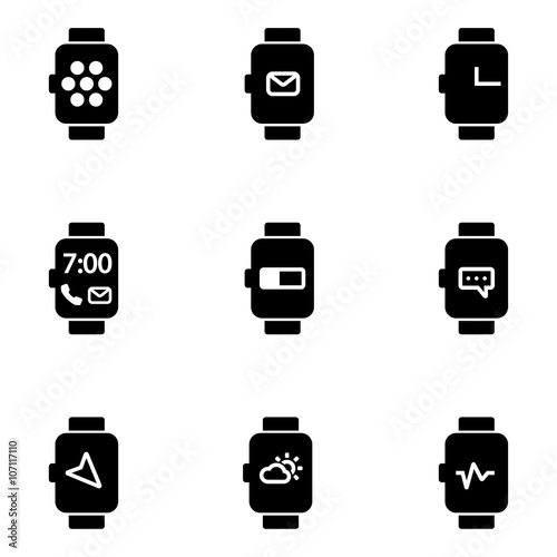 Vector flat smart watch icon. Smart Watch Icon Object, Smart Watch Icon Picture, Smart Watch Icon Image - stock vector