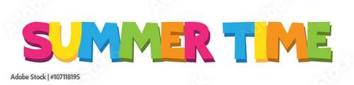 "SUMMER TIME" Cartoon Style Colourful Vector Lettering