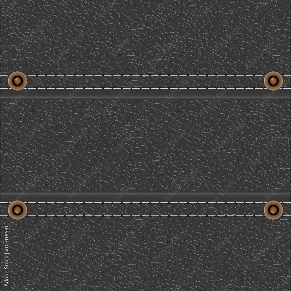 Leather background with stitches and rivets Stock Vector Adobe Stock