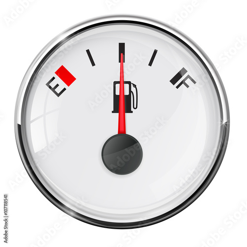 Fuel gauge. Half tank. With chrome frame