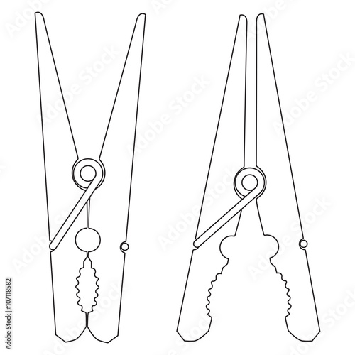 Clothespin outline icon