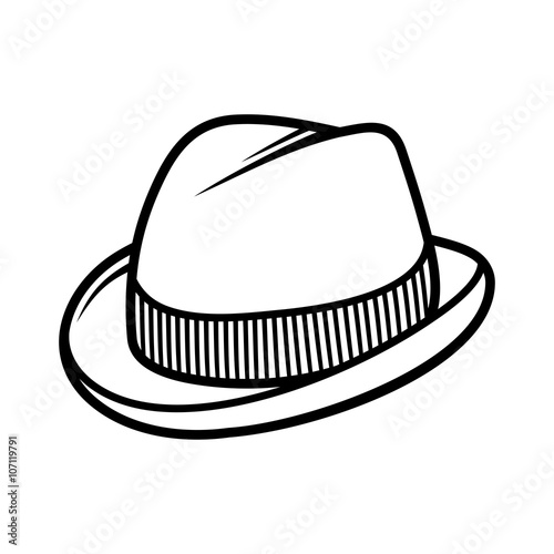 Mans Trilby Hat Icon Isolated on White Background. Vector