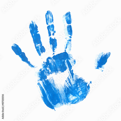 Blue Acrylic Palm Print