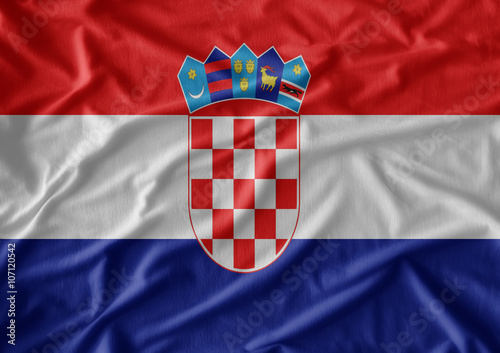 Croatia flag pattern on the fabric texture