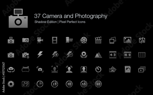 Camera and Photography Pixel Perfect Icons Shadow Edition