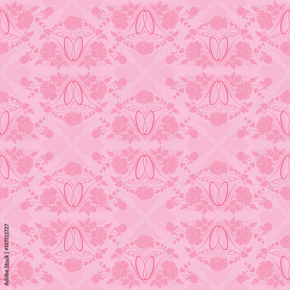 wedding seamless pattern - floral ornament with wedding rings a wedding seamless pattern - floral ornament with wedding rings a
