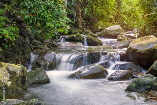 Waterfall in deep rain forest jungle (Krok E Dok Waterfall Sarab