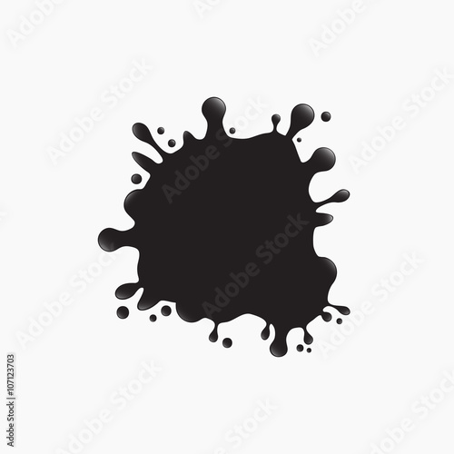 Ink blot, vector illustration, isolated on white