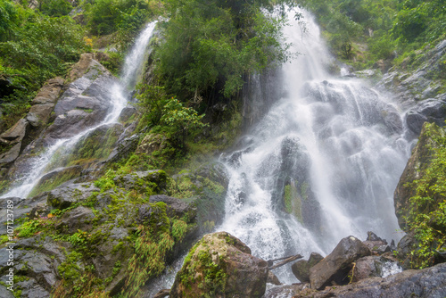 Waterfall in deep rain forest jungle  Krok E Dok Waterfall Sarab