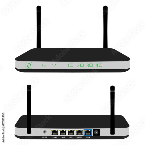 Router front and back view