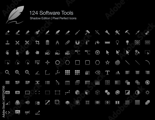 Software Tools and User Interfaces Pixel Perfect Icons Shadow Edition