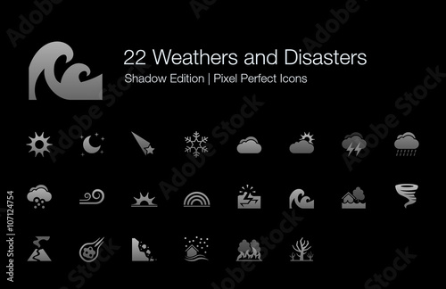 Weathers and Disasters Pixel Perfect Icons Shadow Edition