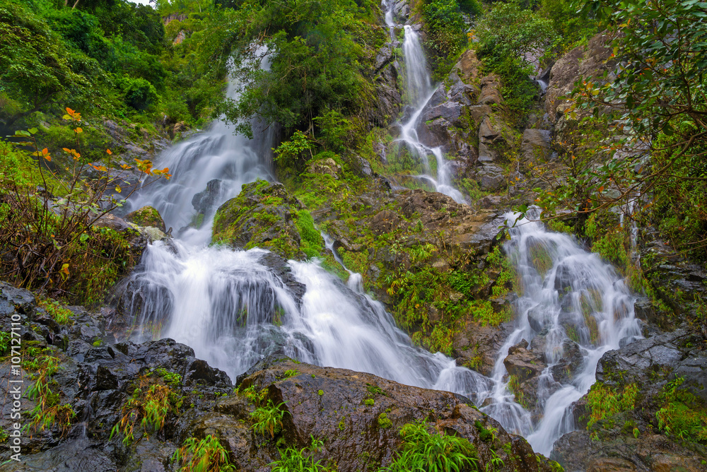 Waterfall in deep rain forest jungle (Krok E Dok Waterfall Sarab Waterfall in deep rain forest jungle (Krok E Dok Waterfall Sarab