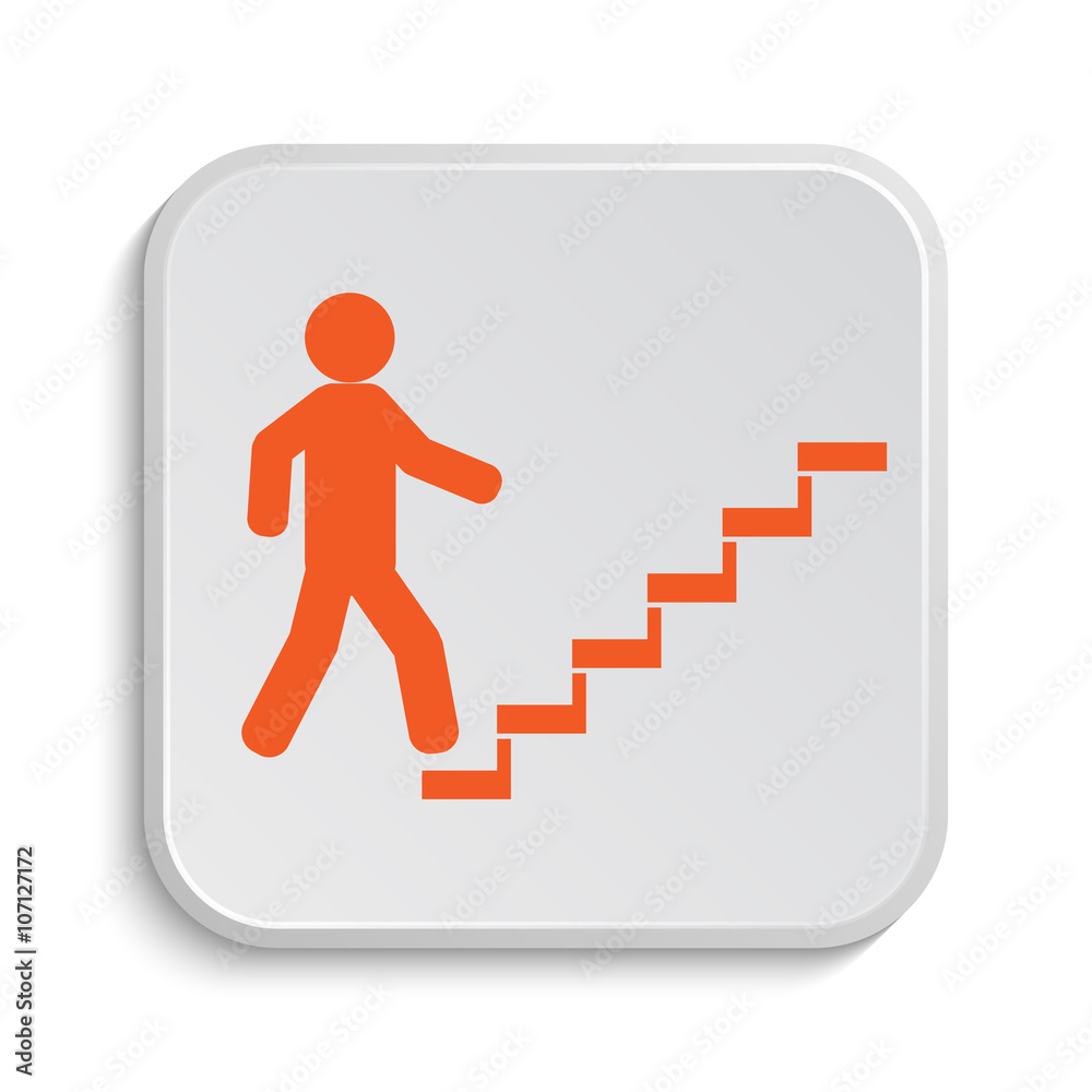 Businessman on stairs - success icon Businessman on stairs - success icon