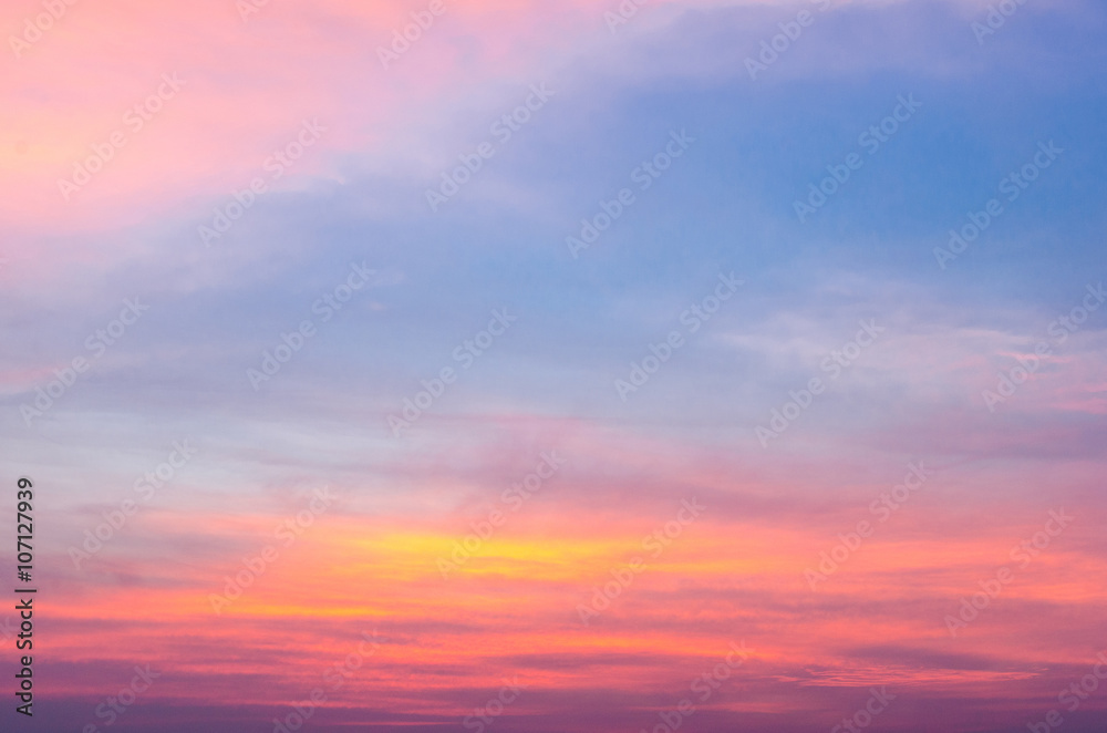 Colorful sky in twilight time