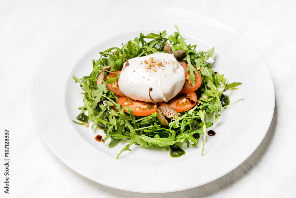 salad with poached egg salad with poached egg