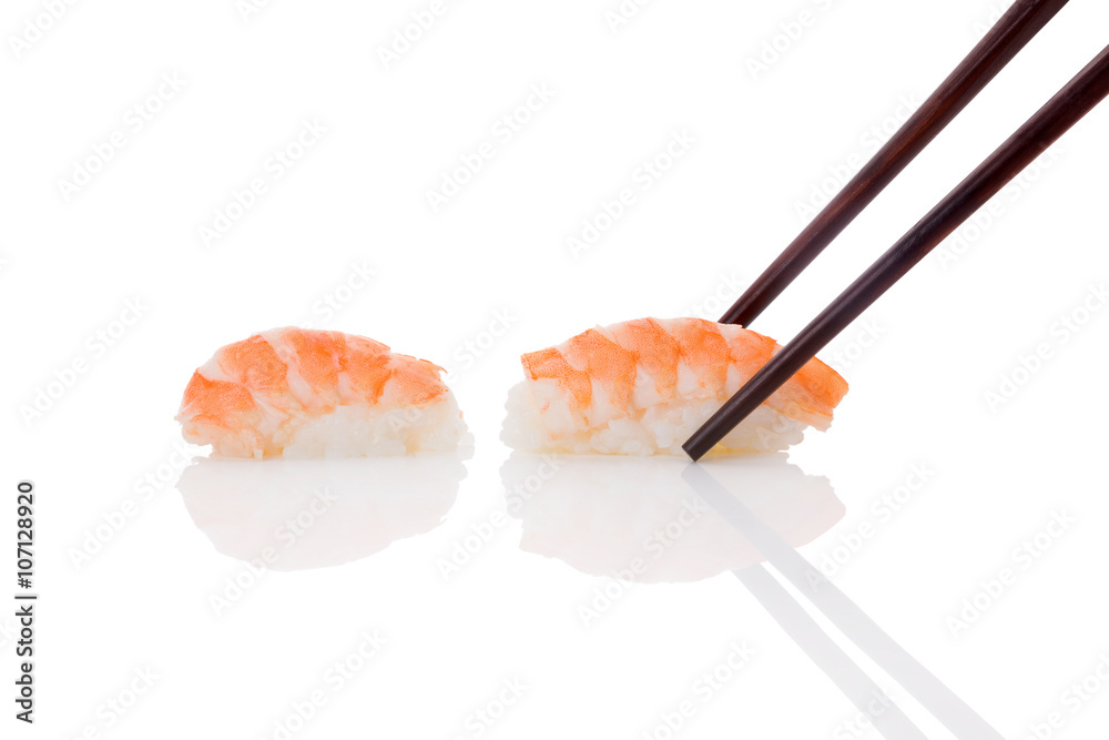 Nigiri sushi with shrimp. Nigiri sushi with shrimp.