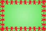 elegant green background with red bow.