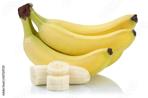 Banane Bananen geschnitten Früchte Freisteller freigestellt iso