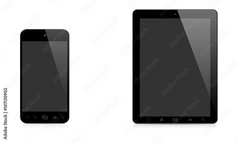 Modern digital phone and tablet on white background Modern digital phone and tablet on white background