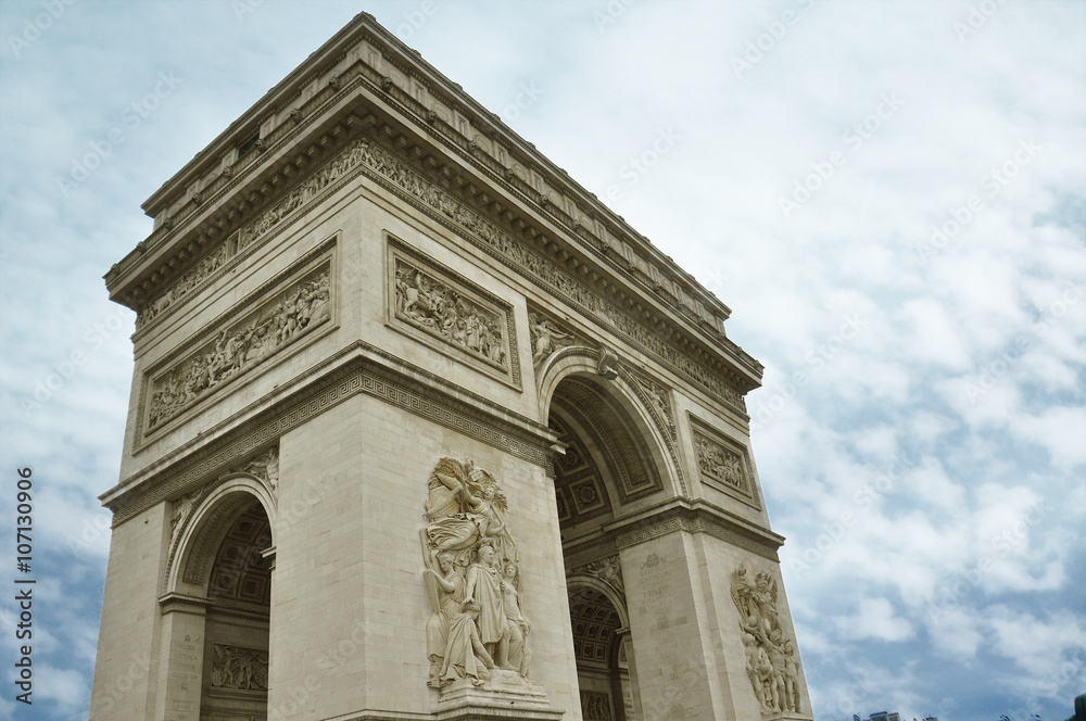 Famous Arc de Triomphe in Paris city 
