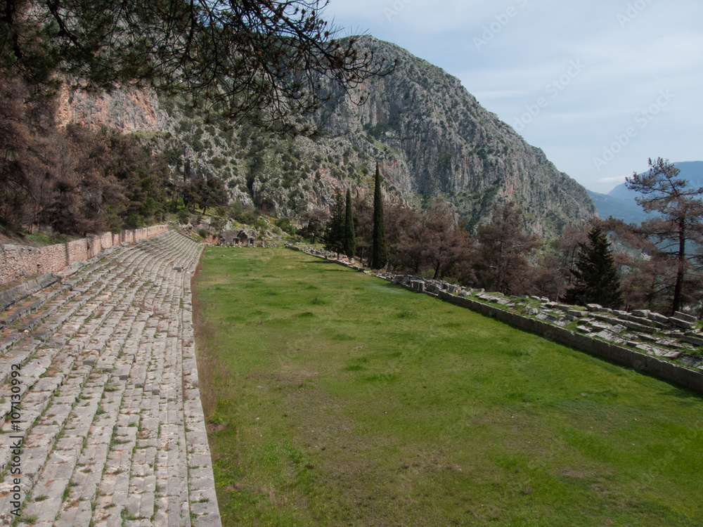 Ancient stadium, Delphi, Greece, Europe