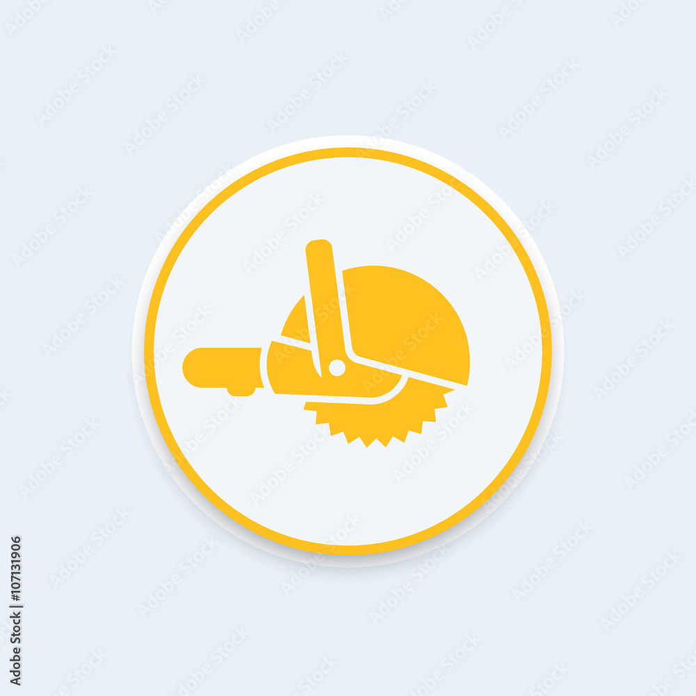 Circular saw icon, pictogram, hand-held circular saw round icon, vector illustration Circular saw icon, pictogram, hand-held circular saw round icon, vector illustration