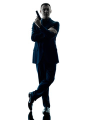 man with a handgun silhouette isolated