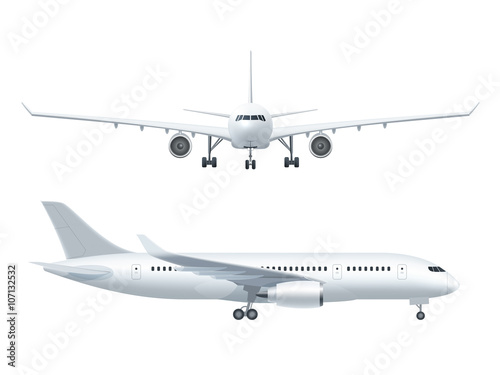 Airplane Realistic Icons Set