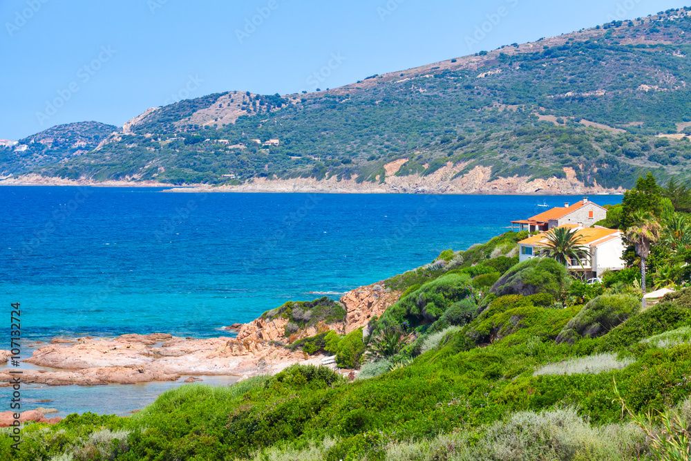 Summer coastal landscape of Corsica island