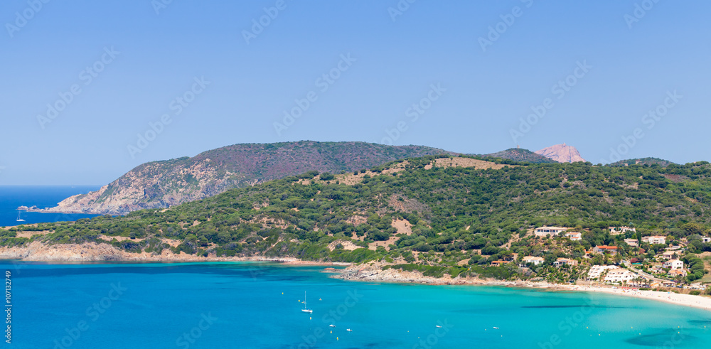 Summer coastal landscape of South Corsica