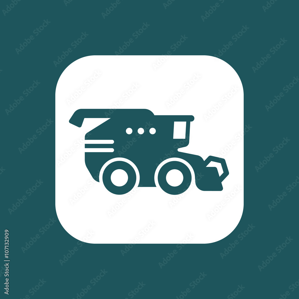 Harvester icon, harvester machine, grain harvester combine rounded square iconharvester; combine; icon; farming; agricultural; Harvester icon, harvester machine, grain harvester combine rounded square iconharvester; combine; icon; farming; agricultural;