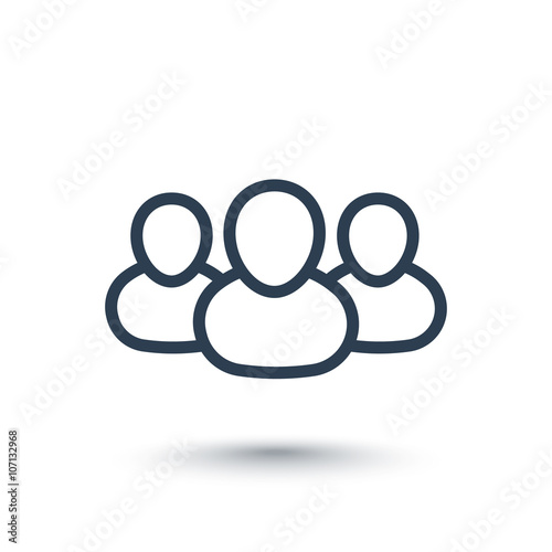 Human resources, HR icon, team line icon, personnel, team meeting, group, teamwork, icon isolated on white, vector illustration