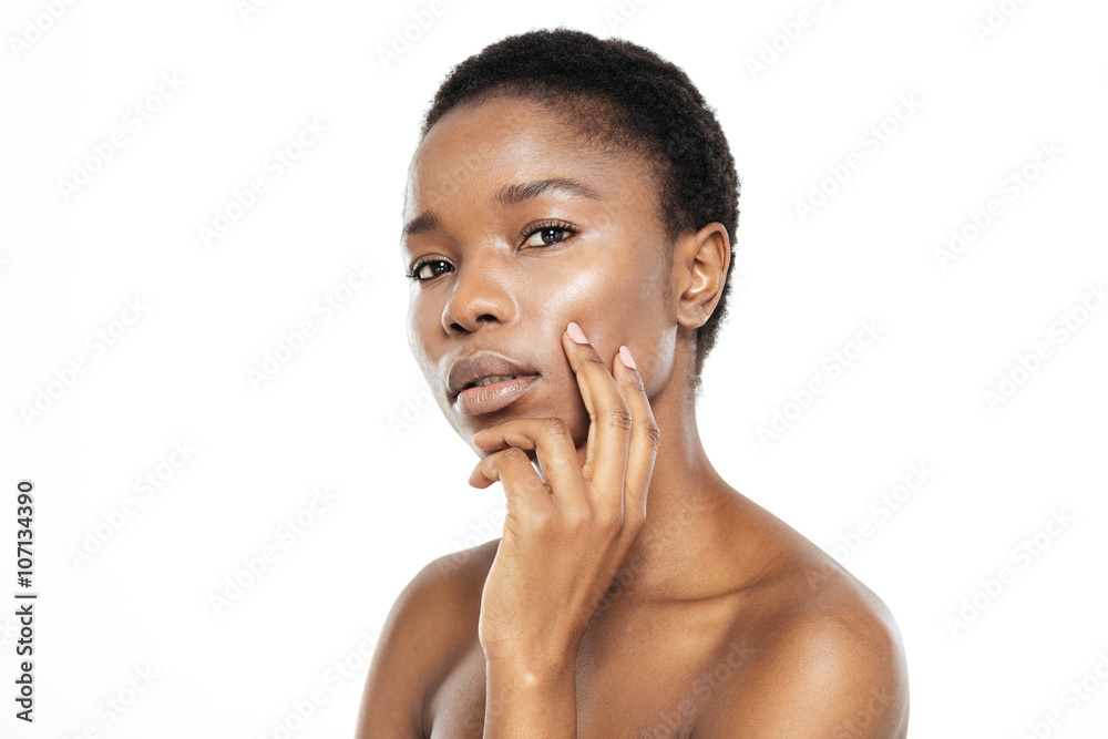 Charming afro american woman with fresh skin Charming afro american woman with fresh skin