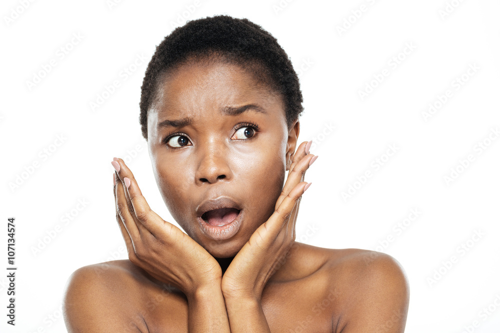 Amazed woman looking away Amazed woman looking away